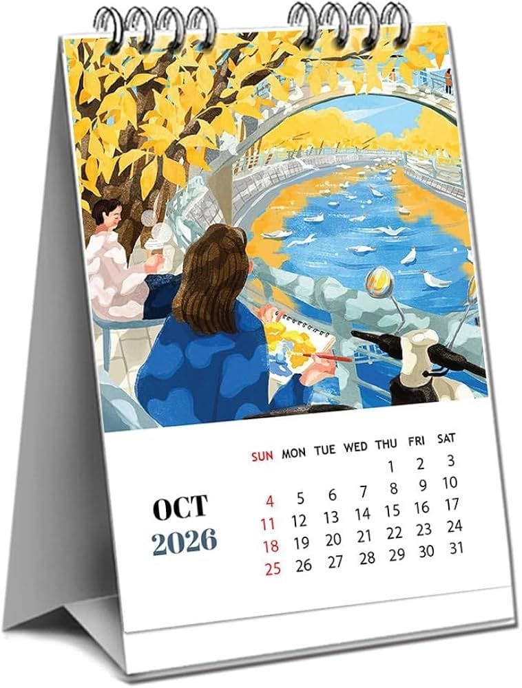 Table Top Calendar – Illustrated Autumn