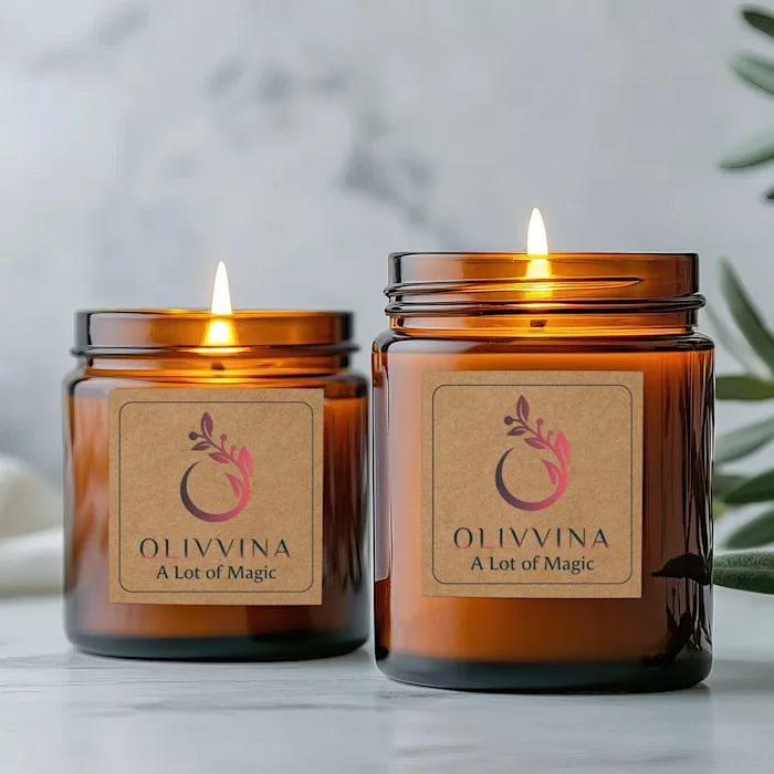 Olivvina Candle Kraft Label