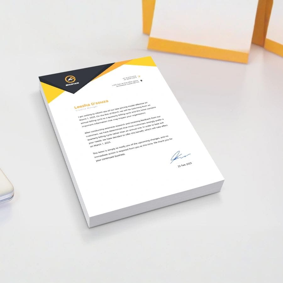 Letterhead – Mountain Brand