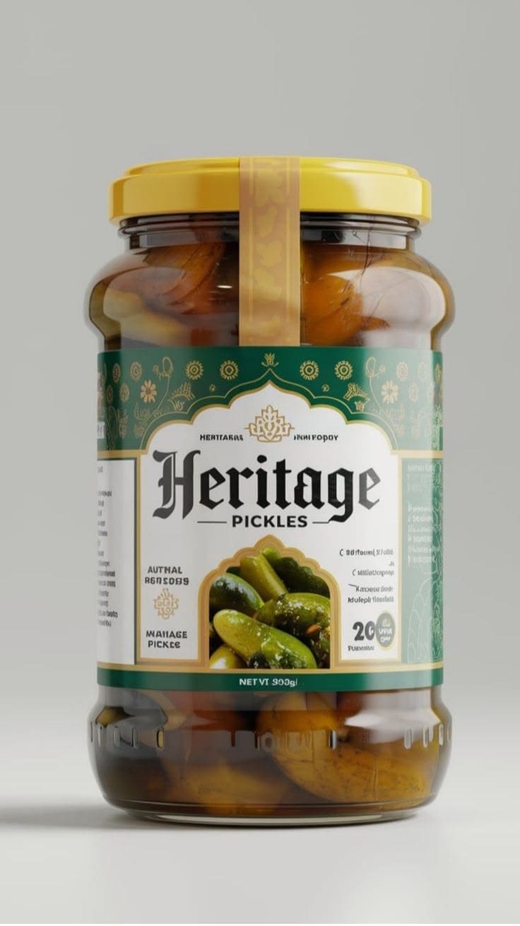 Heritage Pickles Wet Label